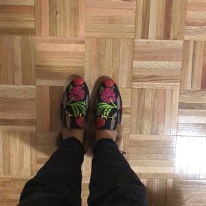 Gucci fur mules worn once!!!!